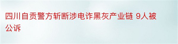四川自贡警方斩断涉电诈黑灰产业链 9人被公诉